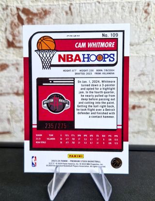 Cam Whitmore Panini Premium Stock Red Prizm /275