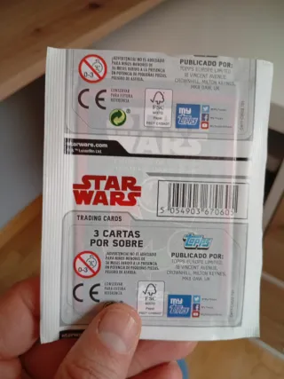 25 Sobres Star Wars Cartas Coleccionables
