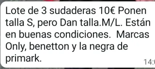 Lote 3 Felpe Taglia M/L