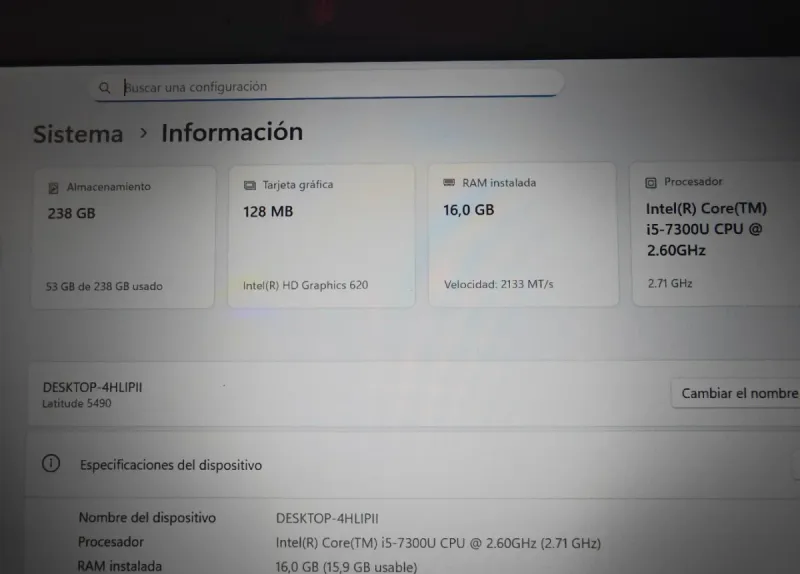 Portátil Dell i5 16GB RAM FullHD M.2 afbeelding 6