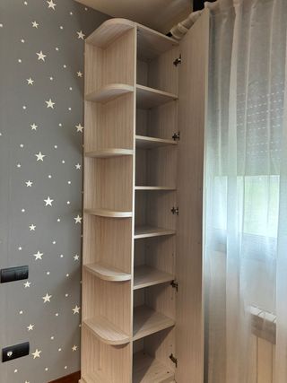 Armario Rinconera Madera Beige/Blanco