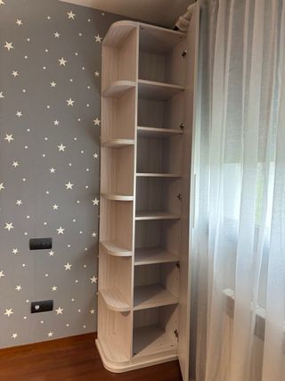 Armario Rinconera Madera Beige/Blanco