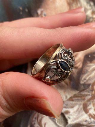 Anillo Plata Vintage Diseño Filigrana