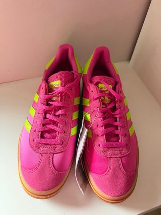 Zapatillas Adidas Gazelle Bold W Rosa y Verde - 39