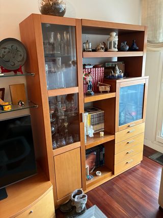 Mueble salón y mesa centro madera