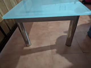 Mesa centro elevable cristal y metal