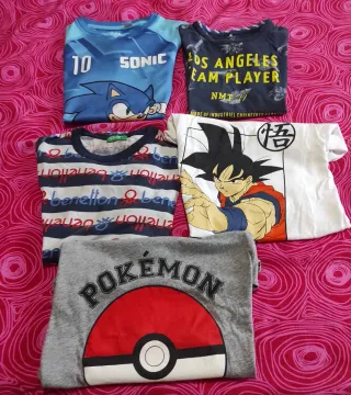 Lote 5 Camisetas Niño 8 Años