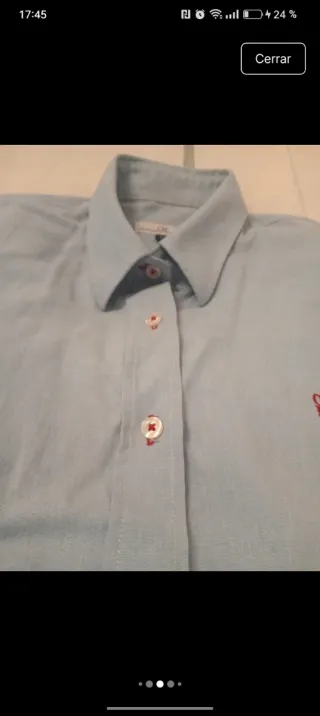 Camisa Carolina Herrera Azul Talla L