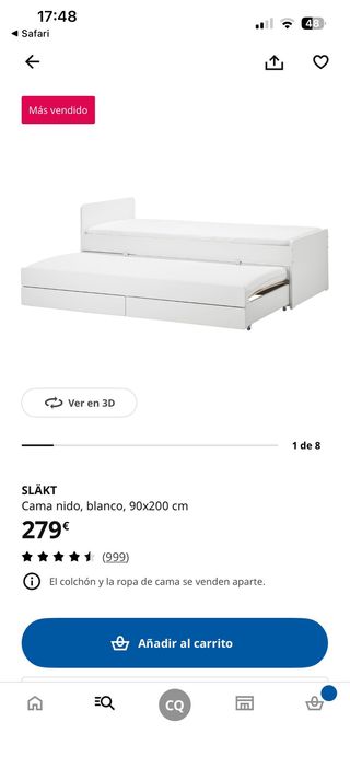 Cama individual IKEA 90x200