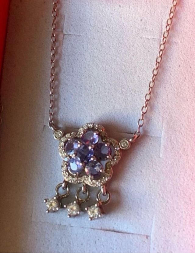 Colgante Plata Zafiro Natural Mariposa