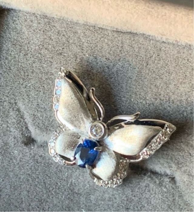 Colgante Plata Zafiro Natural Mariposa