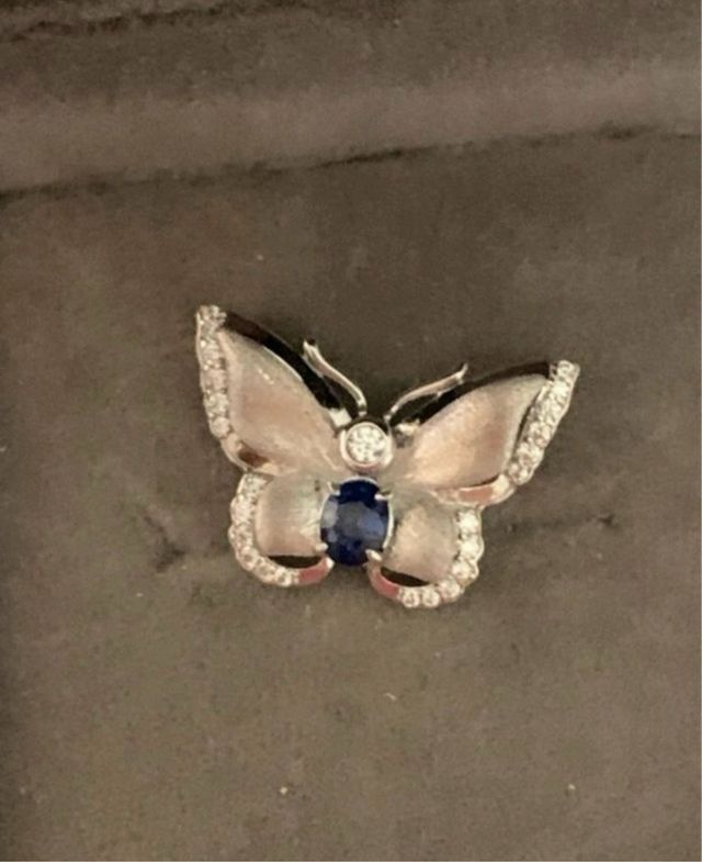 Colgante Plata Zafiro Natural Mariposa