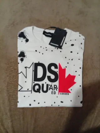 Camiseta DSQUARED2 blanca con estampado