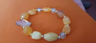 Braccialetto elastico pietre gialle