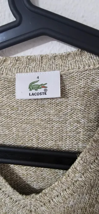 Jersey Lacoste V-Neck Beige/Gris