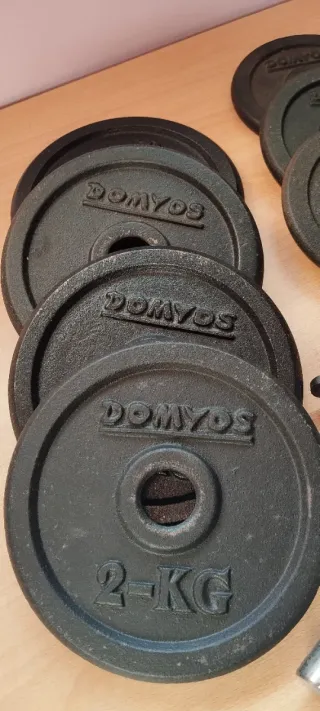 Mancuernas y discos de pesas