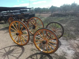 Faetón bis a bis con doble juego de ruedas