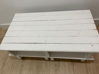 Mesa Palet Blanca con Ruedas