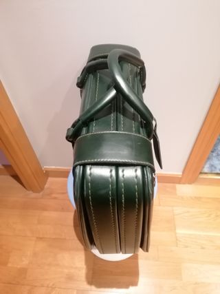 Maleta antigua cuero verde vintage