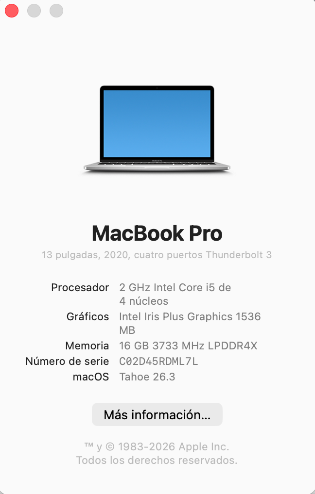 MacBook Pro 2020 i5/16/512GB Plata afbeelding 2