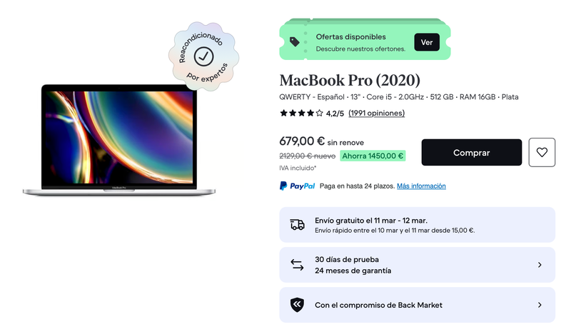 MacBook Pro 2020 i5/16/512GB Plata afbeelding 10