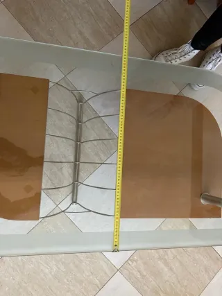 Mesa de centro cristal y madera