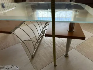 Mesa de centro cristal y madera