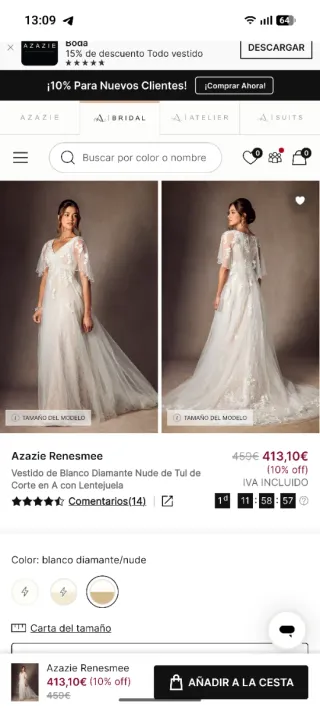 Vestido de Novia Blanco Nude Encaje