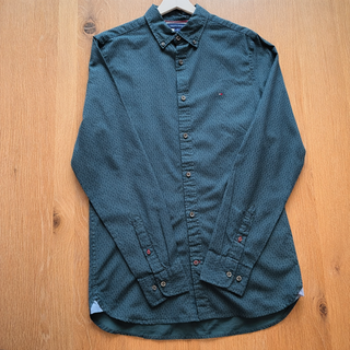 Camisa Tommy Hilfiger M Verde Oscuro Estampada