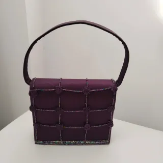 Bolso morado tela evento bodas