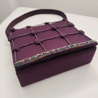 Bolso morado tela evento bodas