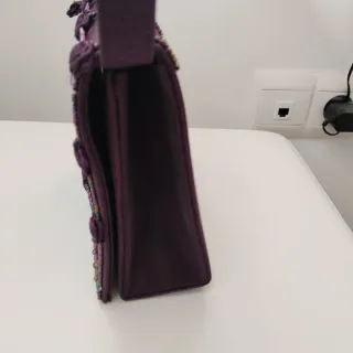 Bolso morado tela evento bodas