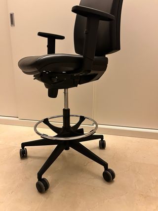 Silla Escritorio Oficina Ergonómica Piel Negra
