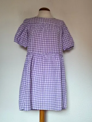 Vestido Compañía Fantástica cuadros lila XS