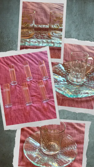 Lote de 6 Vasos Tubo 4 de Chupito y 3 bandejas.