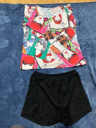 Conjunto Top Leopardo y Shorts Negros