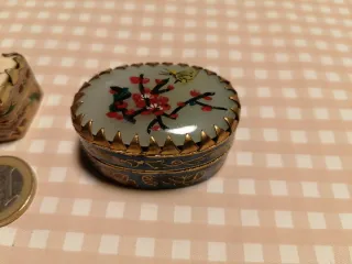 Lote cajitas cloisonné tapa cerámica