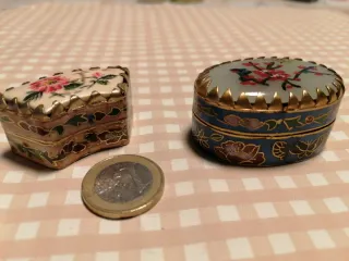 Lote cajitas cloisonné tapa cerámica