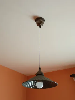 Lámpara de techo colgante metal dorada/gris