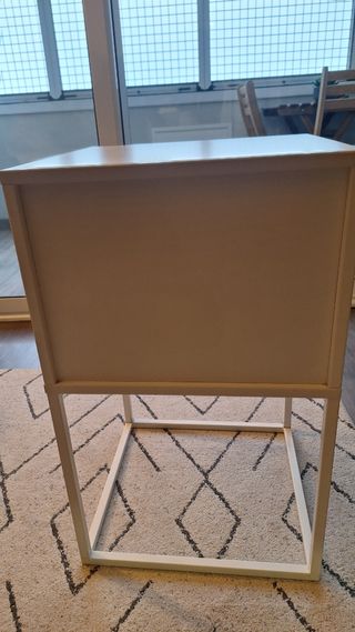 Mesita Noche Ikea VIKHAMMER Blanca 40x39cm