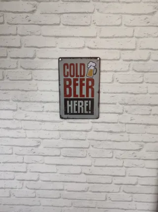 Cartel Metálico Cold Beer Here!