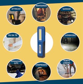 Torcia led ricaricabile per ispezioni e fai da te