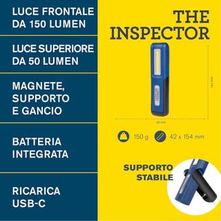 Torcia led ricaricabile per ispezioni e fai da te