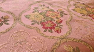 Tessuto jacquard floreale rosa antico