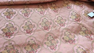 Tessuto jacquard floreale rosa antico