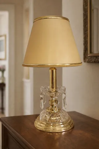 Lámpara Vintage Cristal Latón