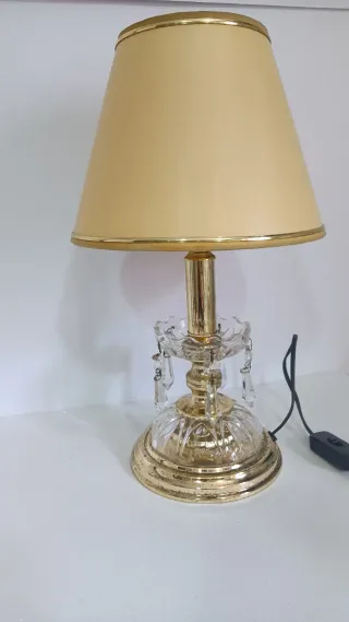 Lámpara Vintage Cristal Latón