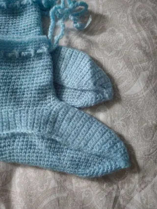 Patucos lana adulto azul