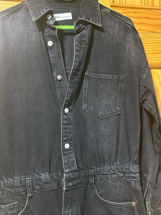Vestido vaquero negro Zara Talla M