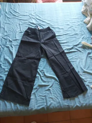 Pantaloni larghi Calzedonia Lino Neri Taglia S